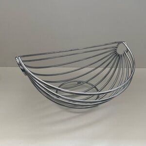 Chrome Metal Oval Fruit Basket